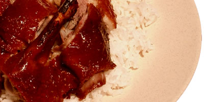 BBQ Duckling with Steam Rice Chinese Food