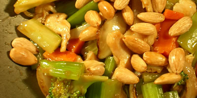 Chicken with Vegetables and Almonds (Guy Ding) Chinese Food